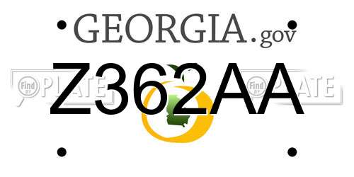 Z362AA Georgia License Plate