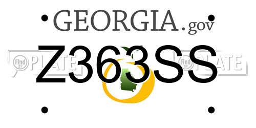 Z363SS Georgia License Plate