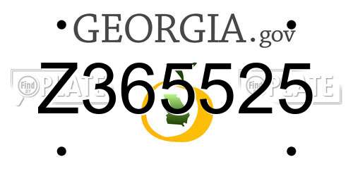 Z365525 Georgia License Plate