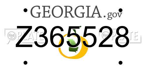 Z365528 Georgia License Plate