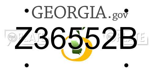 Z36552B Georgia License Plate