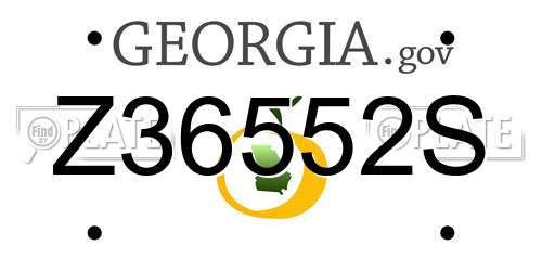 Z36552S Georgia License Plate