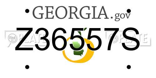 Z36557S Georgia License Plate