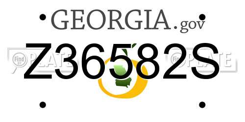 Z36582S Georgia License Plate