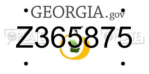 Z365875 Georgia License Plate