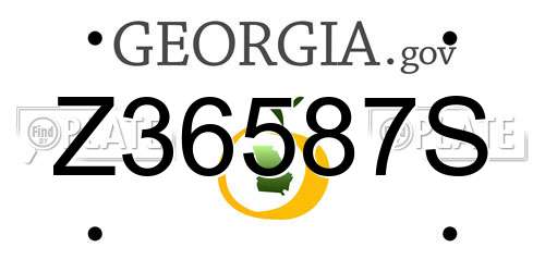 Z36587S Georgia License Plate