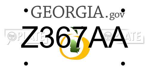 Z367AA Georgia License Plate