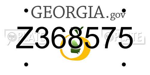 Z368575 Georgia License Plate