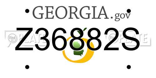 Z36882S Georgia License Plate