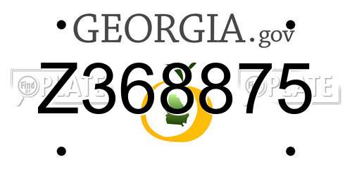 Z368875 Georgia License Plate