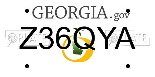 Z36QYA Georgia License Plate