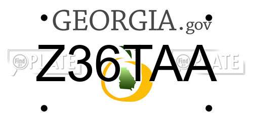Z36TAA Georgia License Plate