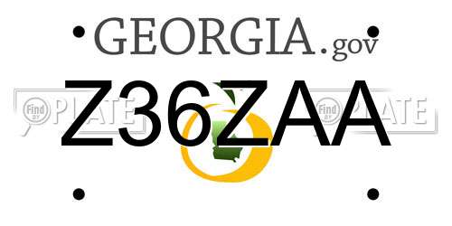 Z36ZAA Georgia License Plate