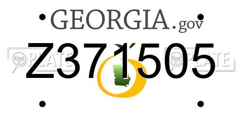 Z371505 Georgia License Plate