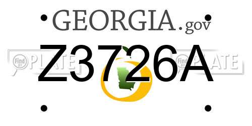 Z3726A Georgia License Plate