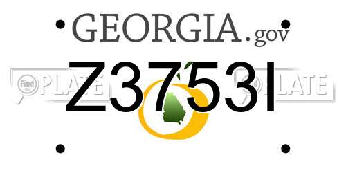 Z3753I Georgia License Plate