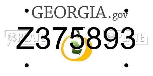 Z375893 Georgia License Plate