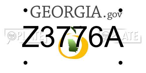Z3776A Georgia License Plate