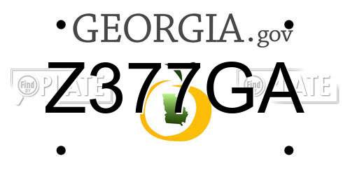 Z377GA Georgia License Plate