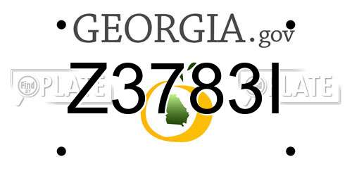 Z3783I Georgia License Plate