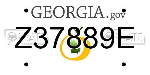 Z37889E Georgia License Plate