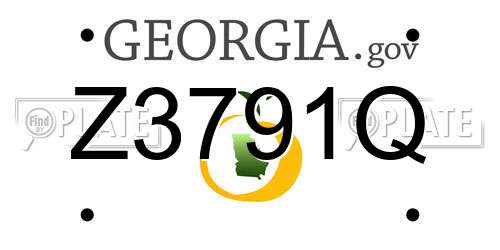 Z3791Q Georgia License Plate