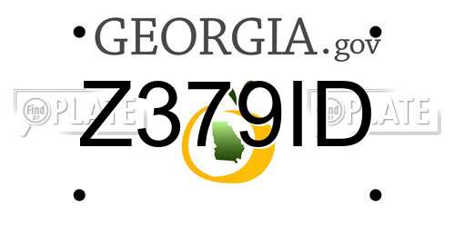 Z379ID Georgia License Plate