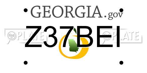 Z37BEI Georgia License Plate