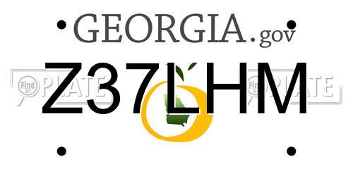 Z37LHM Georgia License Plate