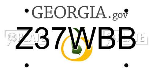 Z37WBB Georgia License Plate