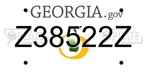 Z38522Z Georgia License Plate