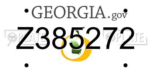 Z385272 Georgia License Plate