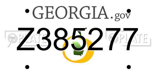 Z385277 Georgia License Plate