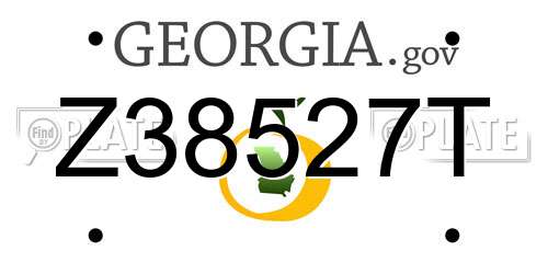 Z38527T Georgia License Plate