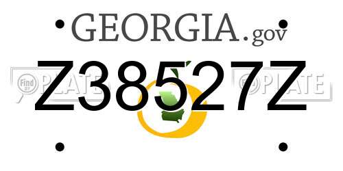 Z38527Z Georgia License Plate