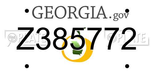 Z385772 Georgia License Plate