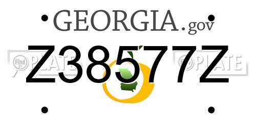 Z38577Z Georgia License Plate