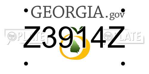 Z3914Z Georgia License Plate