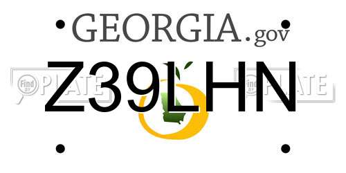 Z39LHN Georgia License Plate