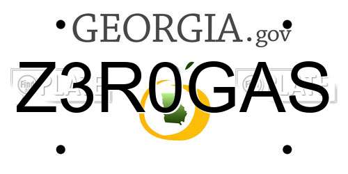 Z3R0GAS Georgia License Plate