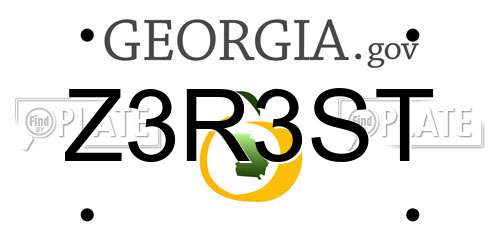 Z3R3ST Georgia License Plate
