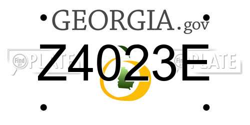 Z4023E Georgia License Plate