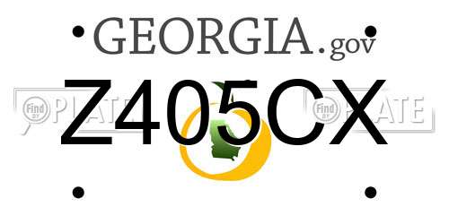 Z405CX Georgia License Plate