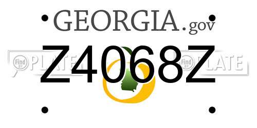Z4068Z Georgia License Plate