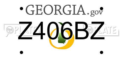 Z406BZ Georgia License Plate