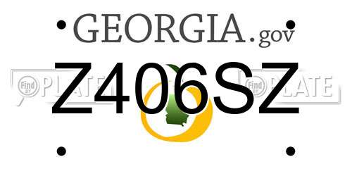 Z406SZ Georgia License Plate