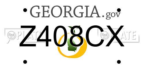 Z408CX Georgia License Plate