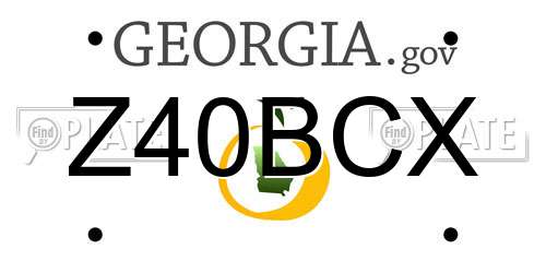 Z40BCX Georgia License Plate