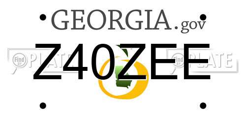 Z40ZEE Georgia License Plate