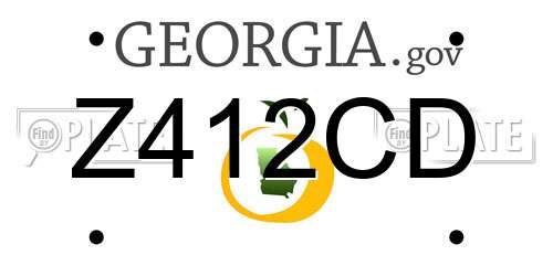 Z412CD Georgia License Plate